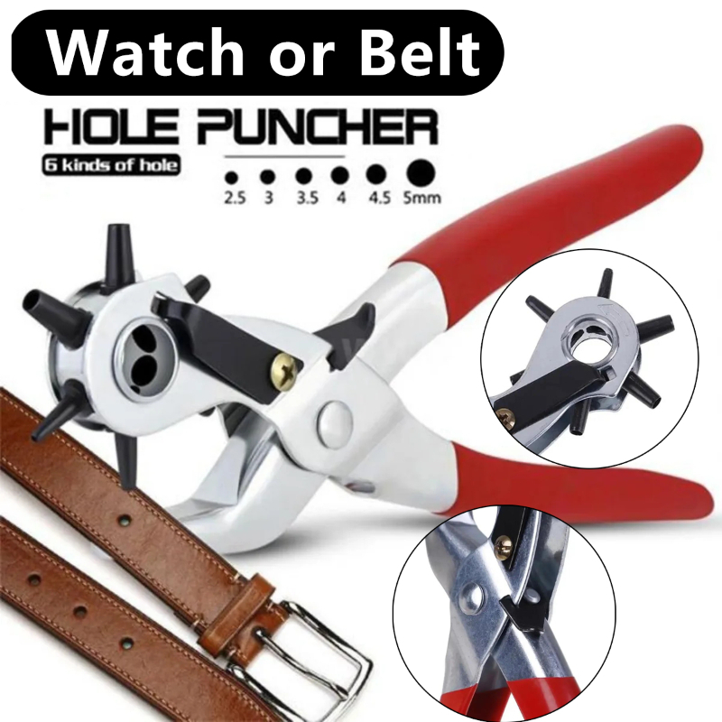 Leather Punch Revolving - Wytrzymałe obrotowe szczypce do dziurkowania w