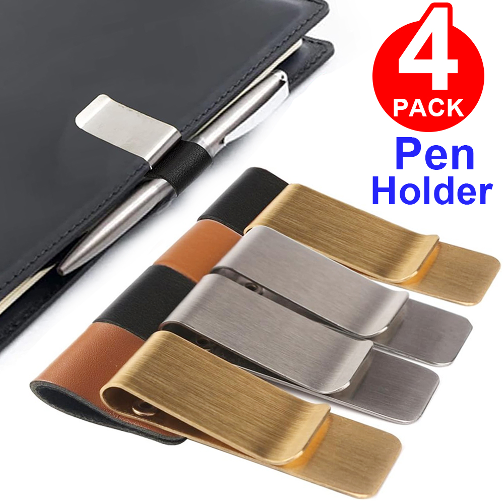 Leather Work Notepad - Ręcznie robiony skórzany klips na długopis