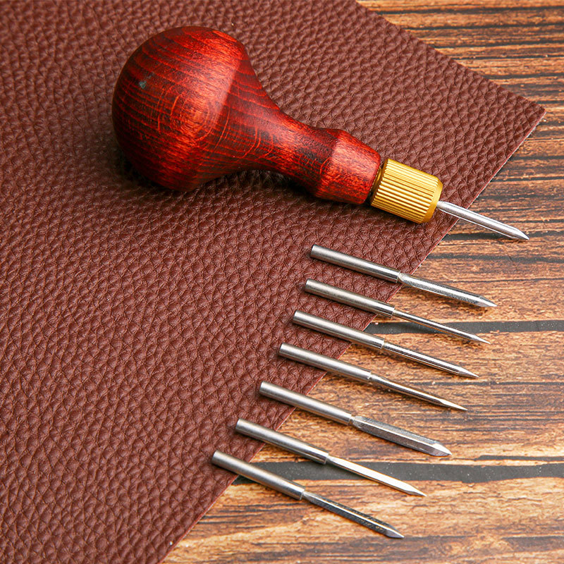 Leather Punch Revolving - 1 zestaw DIY skórzany dziurkacz szydło