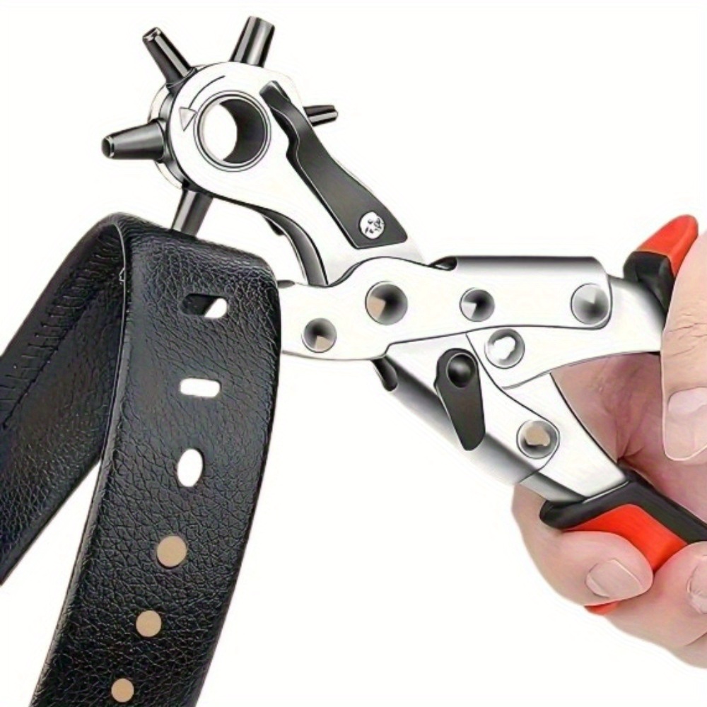 Leather Punch Revolving - 1 szt. Wytrzymały obrotowy dziurkacz do